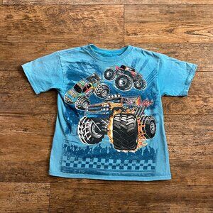 Bioworld Super Charged Speed Zone Racing Monster Trucks Kids Blue T Shirt L (7)